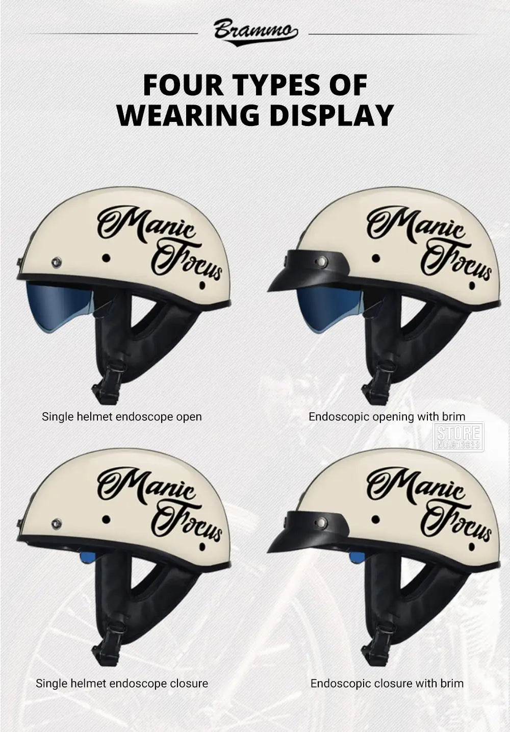 HEROBIKER Retro Half Motorcycle Helmet (DOT, HD Visor)