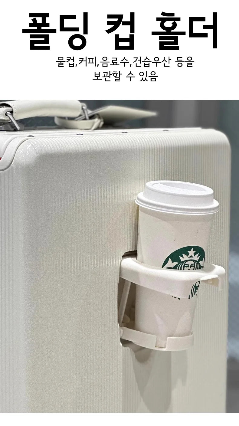 sushimu Suitcase Wide Handle Travel Suitcase Men 20 24  Carry-On Luggage Women PC Aluminum Frame Trolley Case