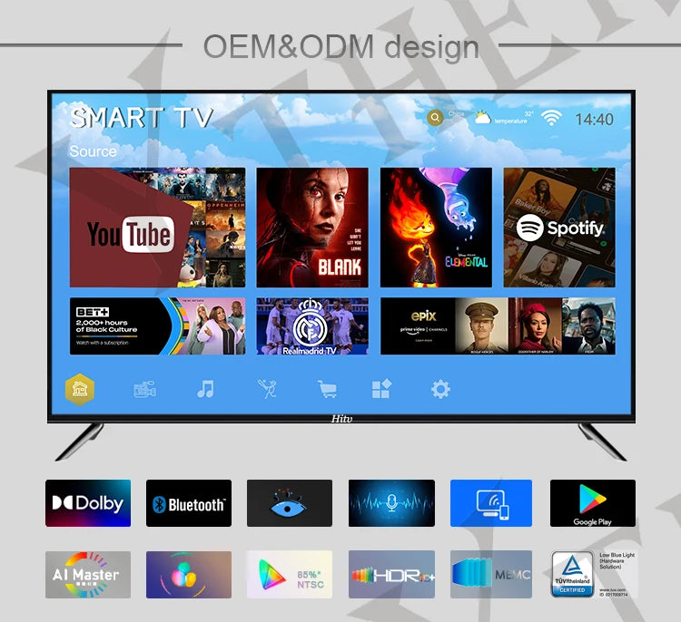 Factory 40 Inch Television Full HD 1080p LED TV 43 50 55 65inch Smart Tv Televisior