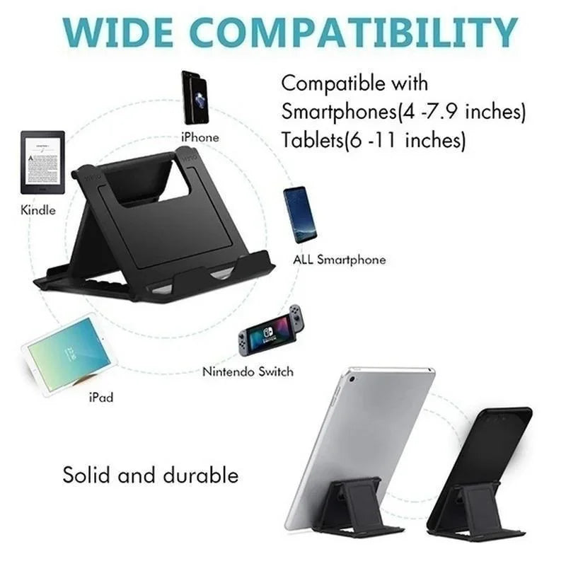 Mini Adjustable Creative Portable Universal Folding Plastic Phone Holder Tablet Computer Stand For ipad iPhone Samsung Xiaomi