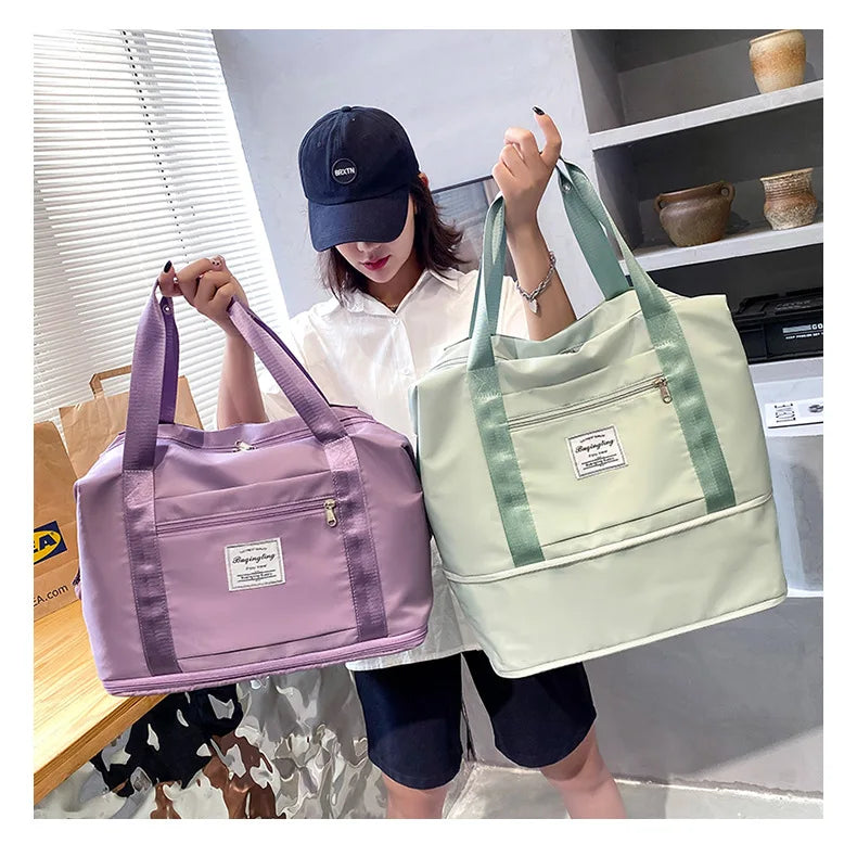 Large Capacity Expanding Double back Travel Bags Luggage Organizer Bag Handbag Waterproof Foldable Travel Clothes Storage Bag