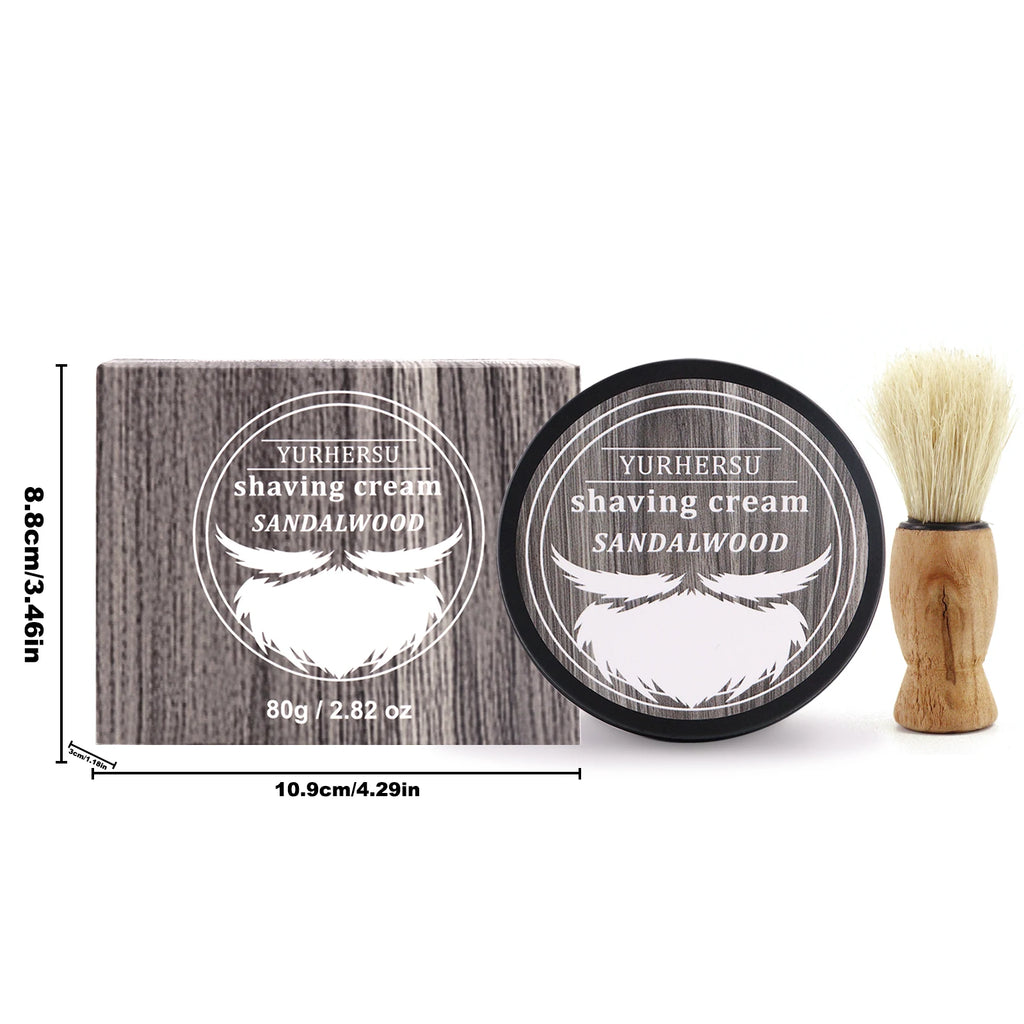 Sandalwood Shaving Soap 80g, Natural Glycerin Based, Rich Lather for Men, Barber Grade, Luxury Shave, Moisturizing & Soothing
