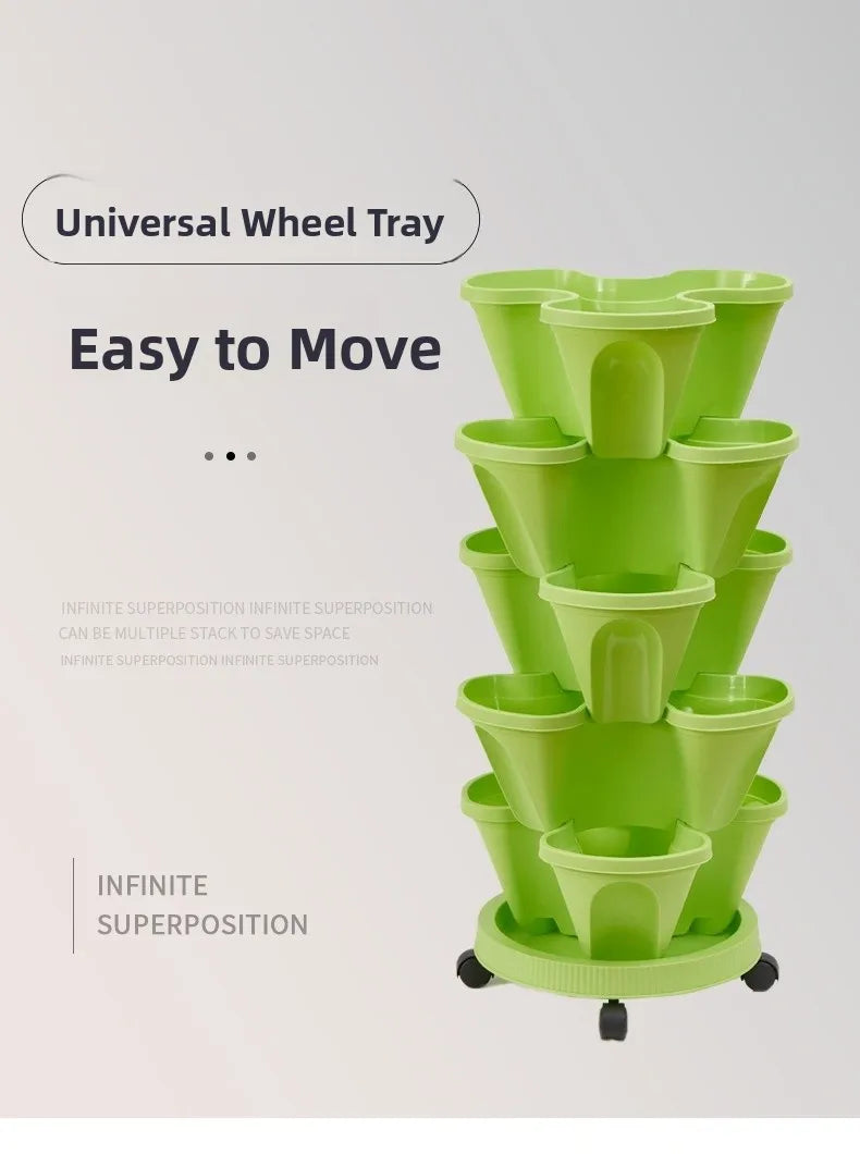 Plastic Flower Pot Multi-Layer Planting Box