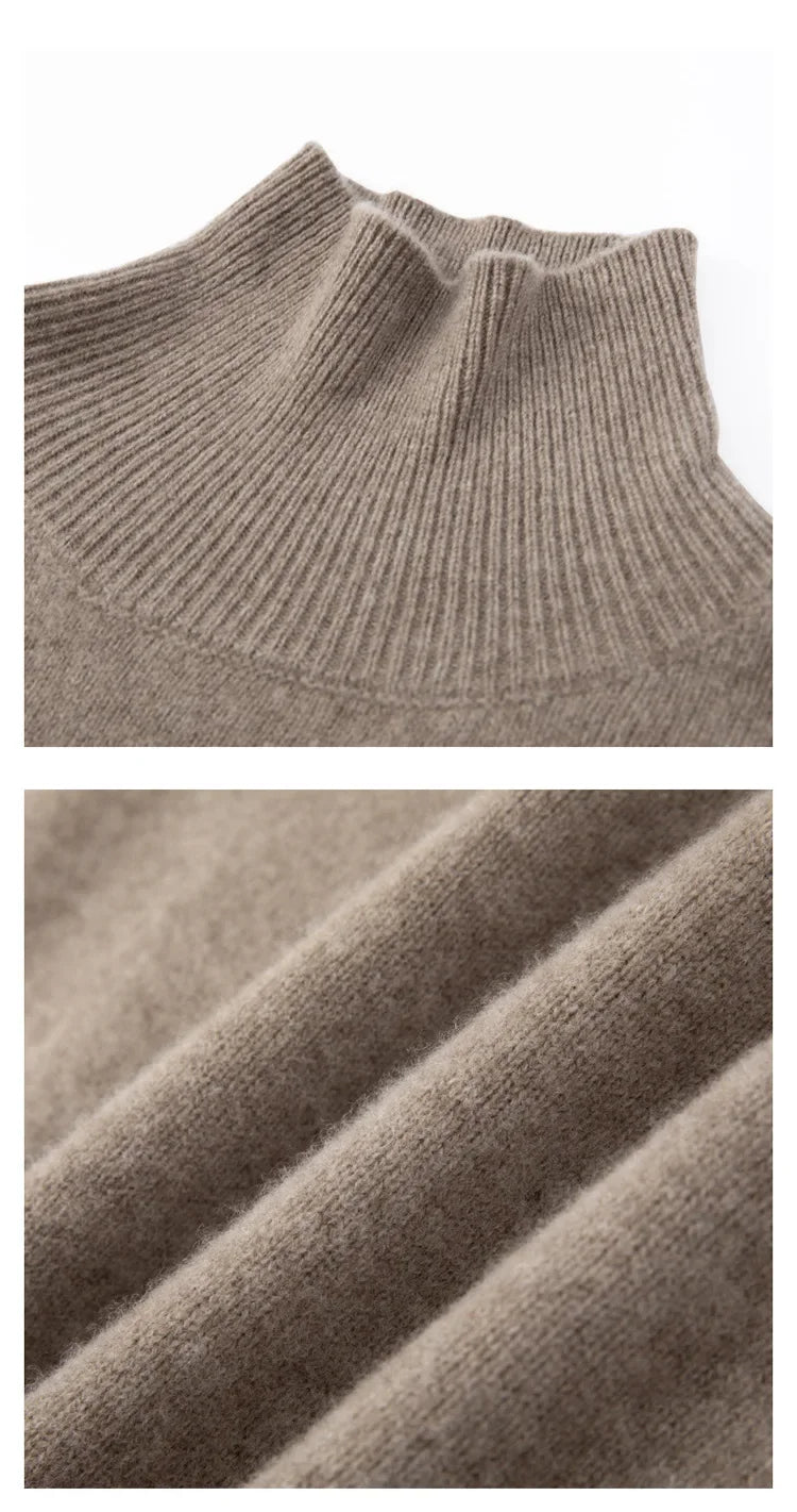 Women’s Loose Fit Turtleneck Wool Sweater – Cozy Oversized Knit, Layering Pullover (Inclusive Sizing)