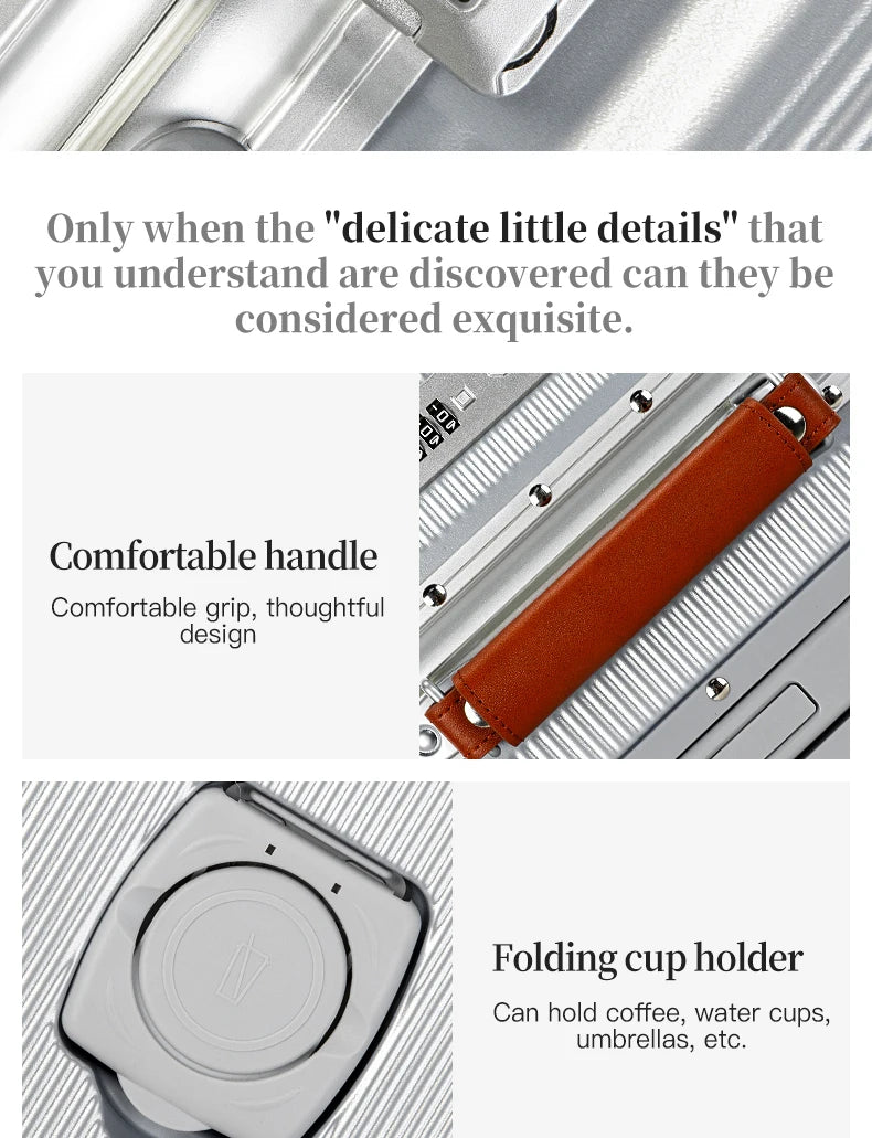 SUSHIMU Wide Trolley Luggage Front Opening Multi-Functional Women 20-Inch Small Lightweight Boarding Box 24-Inch Men's Suitcase