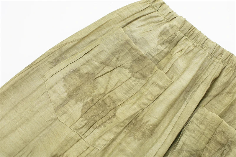 Women's Set 2024 New Fashion Spring Jacquard Loose Ladies Shirt Summer Women Pants Casual Chic Print Set for Women