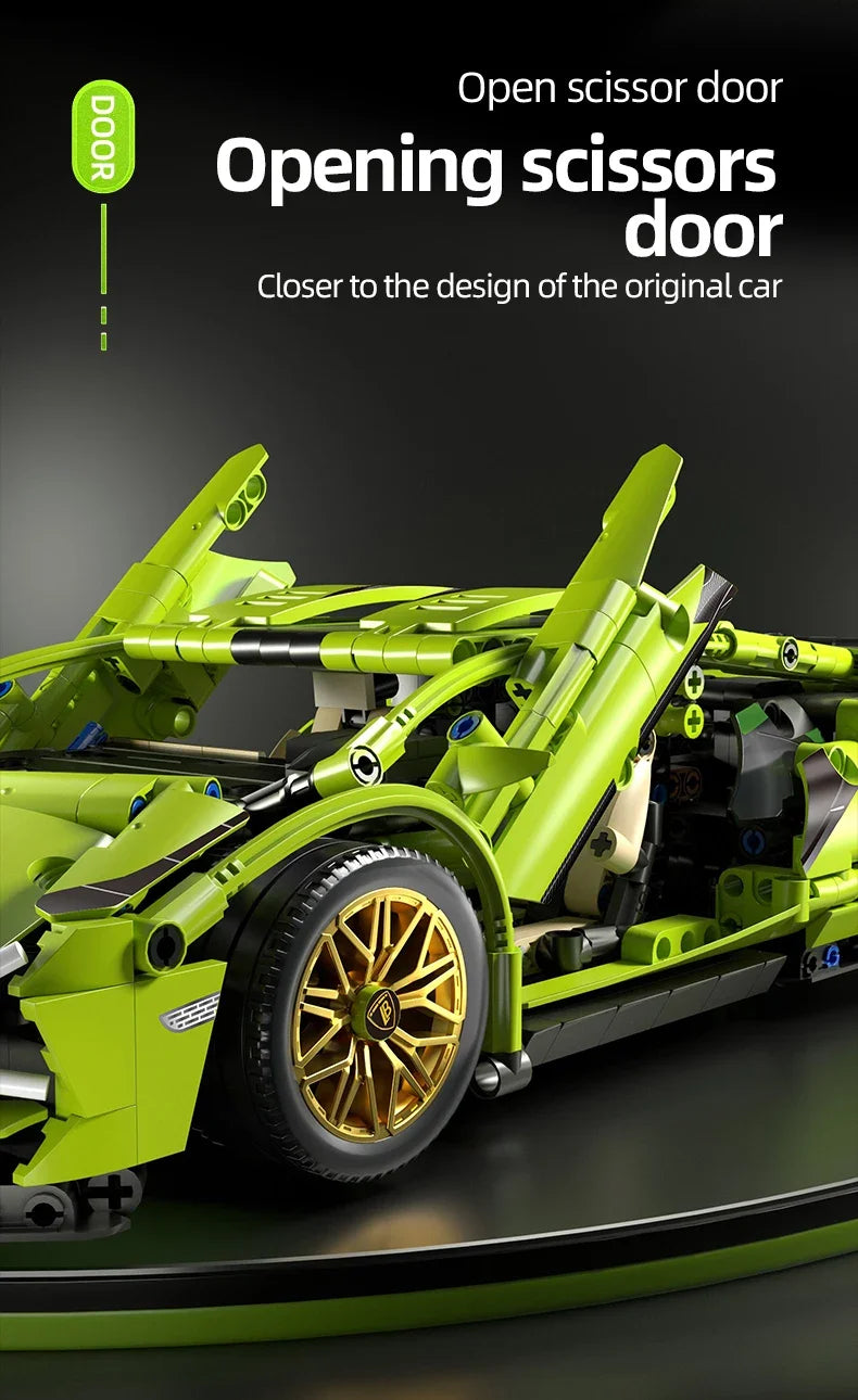 Technical Racing Sport Car 1280PCS Model Building Blocks City Mechanical Speed Vehicle Supercar Brick Puzzle Toys Kid Adult Gift