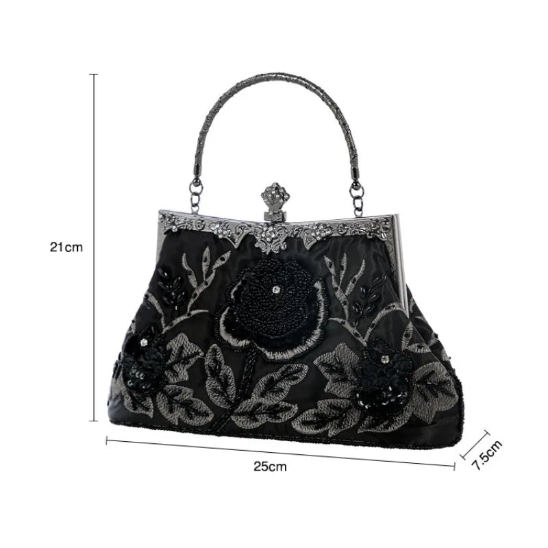 Retro Handmade Beaded Embroidered Dinner Bag Chic Festive Bride Bolsos Lujosos Marcas Famosas Luxury Designer Bags High Quality