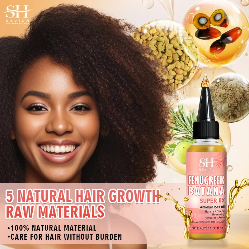 Sevich Batana Super 5X Hair Growth Set – Chebe Butter Hair Mask & Herbal Regrowth Oil (Batana, Rosemary, Fenugreek, Amla, 40ml + 60g)