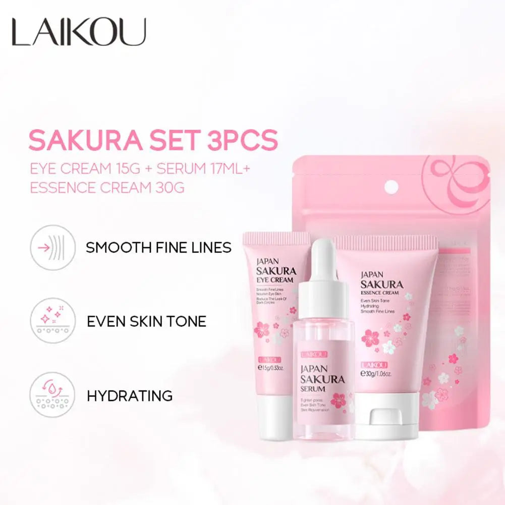 LAIKOU Sakura Skincare Gift Set – Moisturizing Face Care Kit (3–5 pcs)