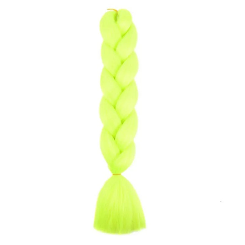 24Inch Synthetic Long Straight Yaki Braids Hair Ombre Braiding Hair Jumbo Rainbow Braid Hair Extension for Women DIY Hair