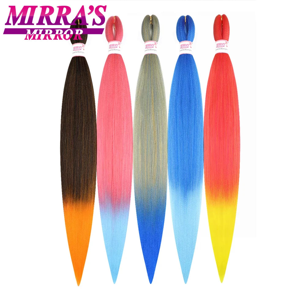 Corlorful Synthetic Jumbo Braids Hair Extensions 28 Inch Braiding Hair Pre Stretched Yellow Blue Green Red Pink Purple Braids