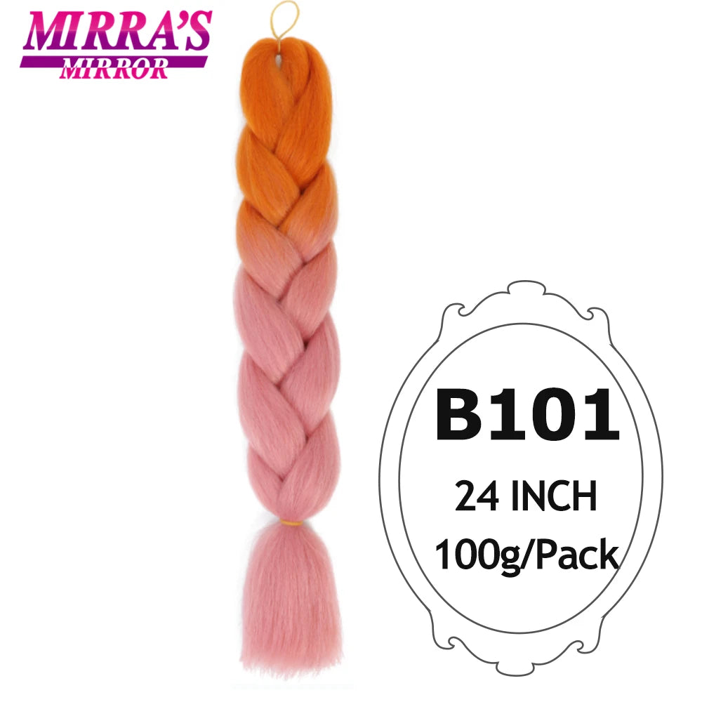 Colorful Jumbo Braiding Hair Extensions For Box Braids Synthetic Hair for Afro Braids Ombre Jumbo Braid Hair DIY Crochet Braid