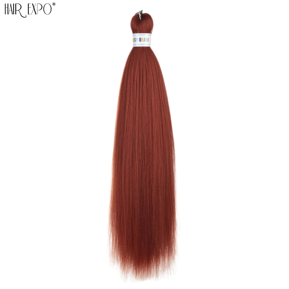 26Inch Easy Braids Hair Synthetic Colourful Pre Stretched Braiding Hair Extensions Jumbo Braids Ombre Yaki Long Straight Hair