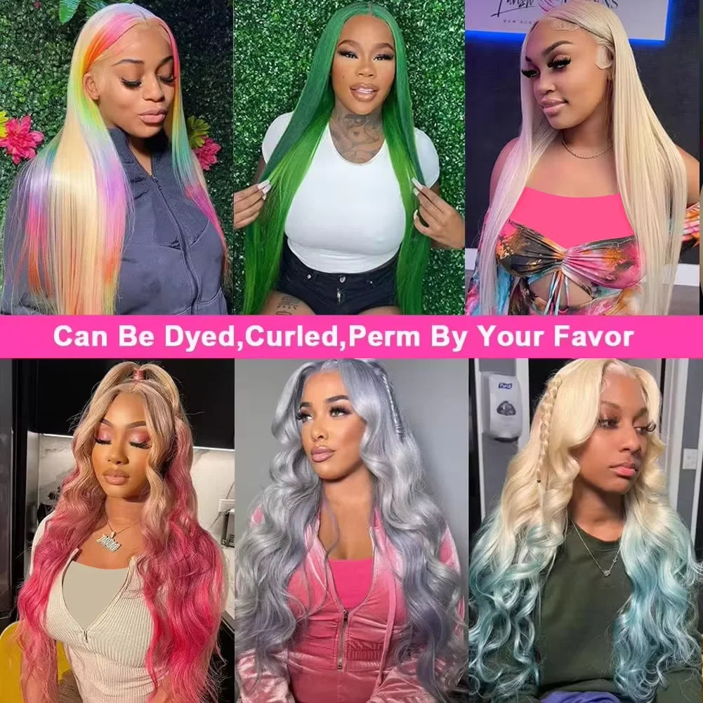 GEFILY 613 HD Lace Front Wig — 13×6 / 13×4, 30–40" Bone Straight, 250–300% Density (Brazilian Remy)