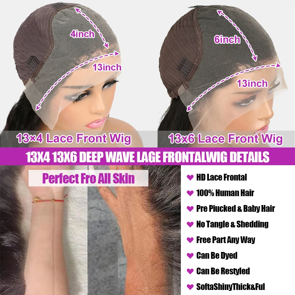 HJ WEAVE BEAUTY Deep Curly HD Lace Frontal Wig | Chocolate Brown Human Hair