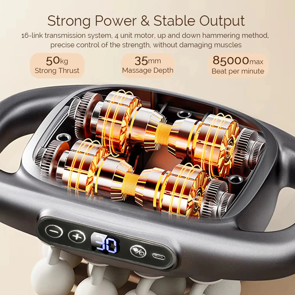 Massager Gun Set Deep Tissue Body Fitness Muscle Electric Relax Massager for Back Shoulders Legs Foot 16 Heads