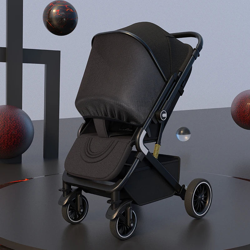 Ultra-Light Baby Stroller Bidirectional Implementation Can Sit and Lie One Button Close High Landscape Newborn Umbrella Car