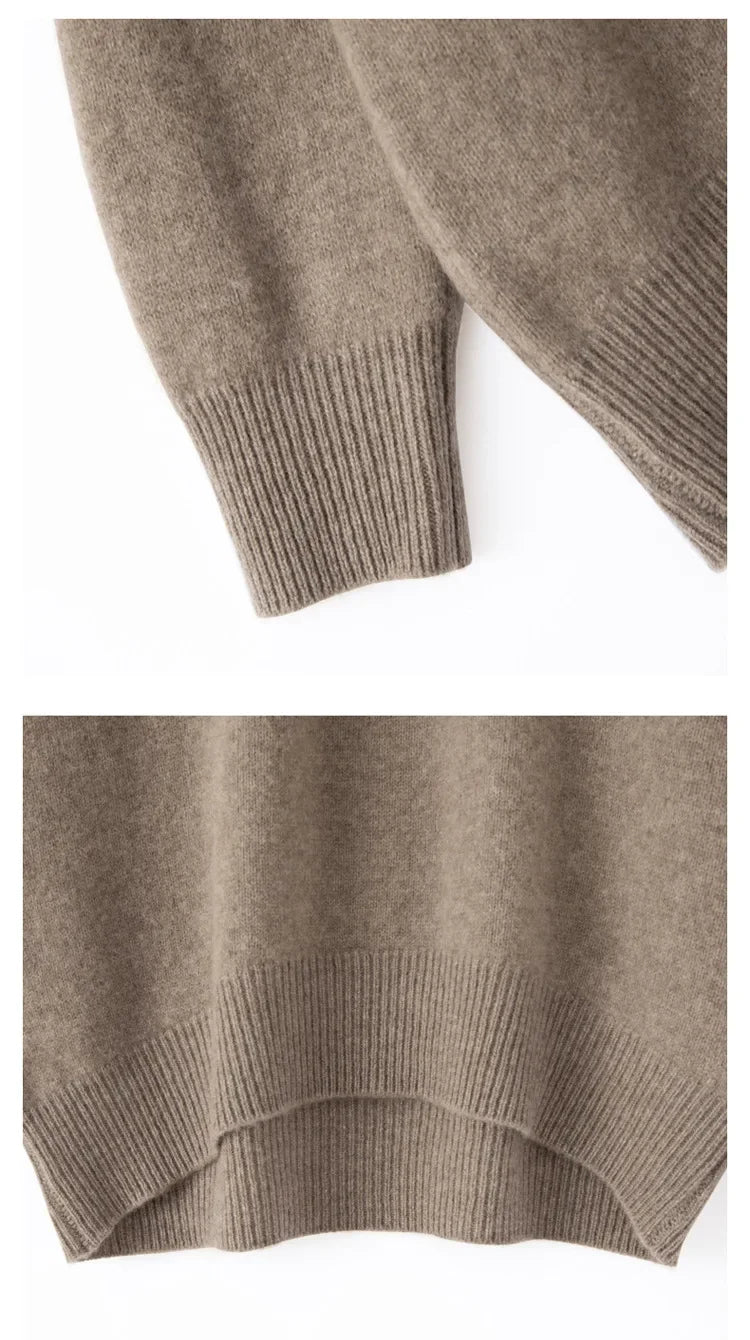 Women’s Loose Fit Turtleneck Wool Sweater – Cozy Oversized Knit, Layering Pullover (Inclusive Sizing)