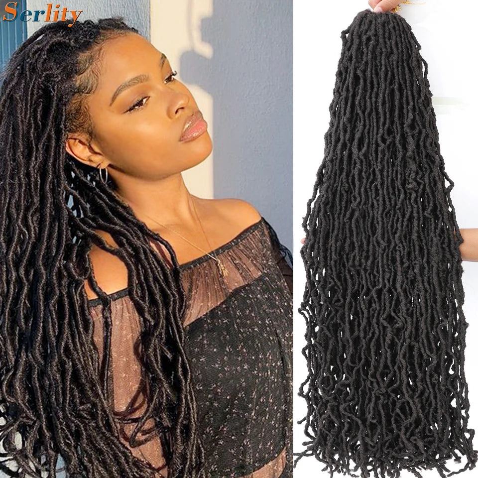 Serlity Faux Locs Extensions — 36"/24"/18" Soft Goddess Dreadlocks Crochet Hair