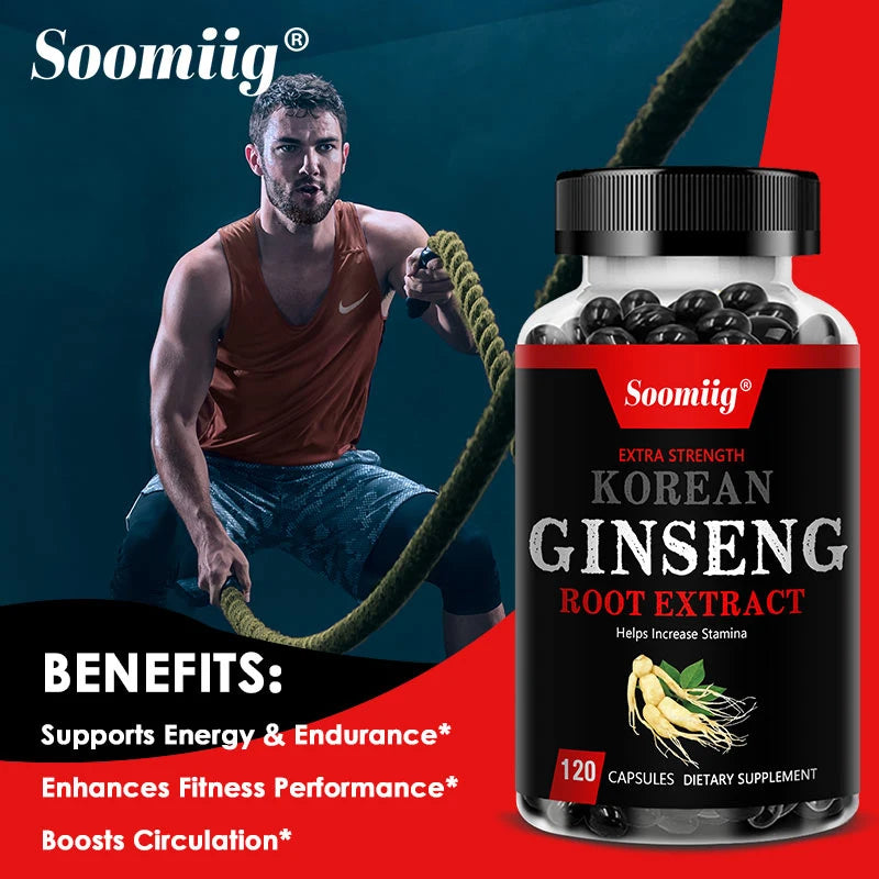 Bcuelov Korean Ginseng — Focus, Energy & Endurance Support (120 Capsules)