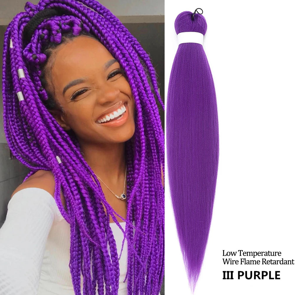 Chorliss Pre-Stretched Jumbo Braids — 24"/26" Synthetic Yaki Ombre (80–90 g, 105 Colors)