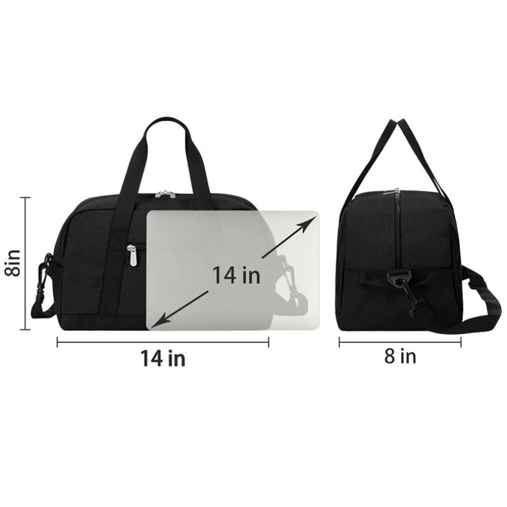 Fitness bag, handbag crossbody bag,luggage bag, lightweight multi compartment,double zipper design,suitable for overnight travel