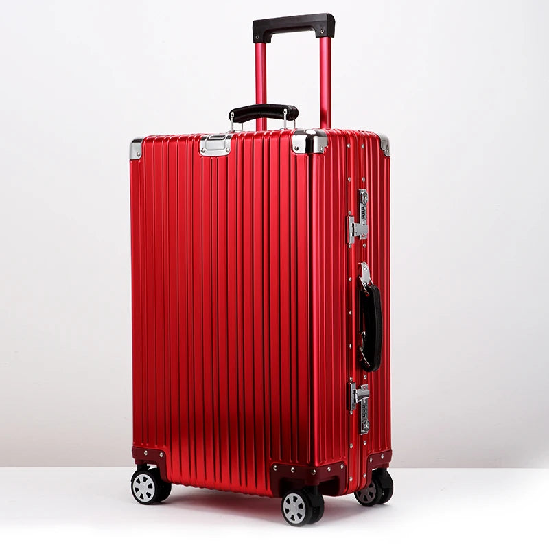 All Aluminum-magnesium Alloy Travel Suitcase High Quality Rolling Luggage 20/24/26/29'' Retro Trolley Case Bag Carry-On Boarding