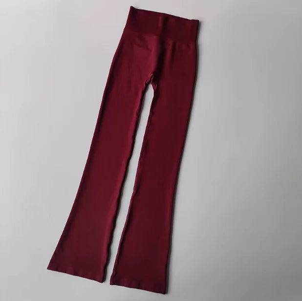 Seamless High-Waist Micro Flare Yoga Pants – Compression Bootcut Leggings
