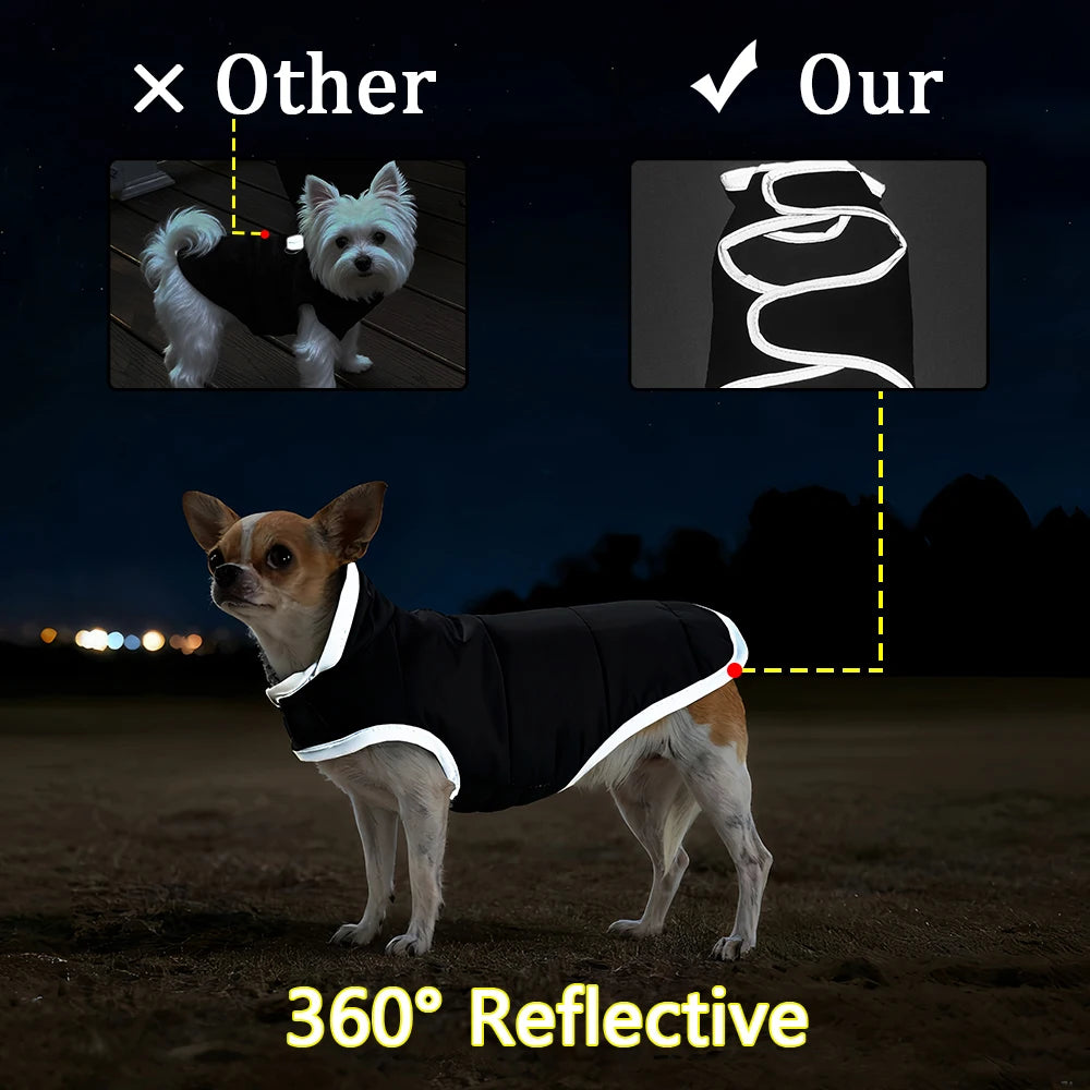 Reflective Pet Clothing Winter Reversible Fleece Dog Apparel For Small Medium Dogs Cats Waterproof Puppy Jacket Coat Chihuahua