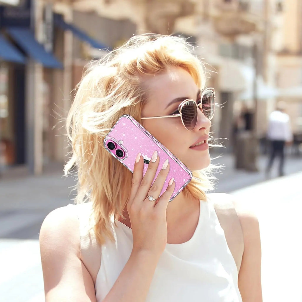 Glitter Clear Case For iPhone 17 Air 16 E Pro Max 16e 15 Plus 14 13 Mini 12 11 SE 2022 2020 Women Girls Phone Cover Accessories