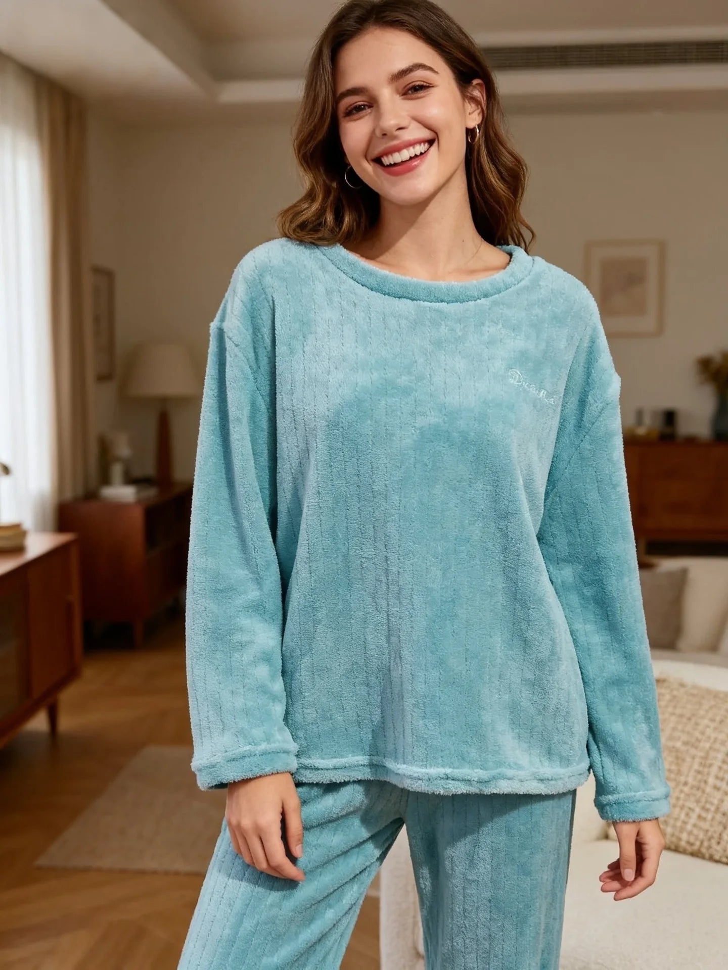 Pyjamas Women Winter Woman Pajamas Warm Women's Pajamas With Pants Pyjama Femme Ensemble Fleece-lined Set Loungewear Sets Woman