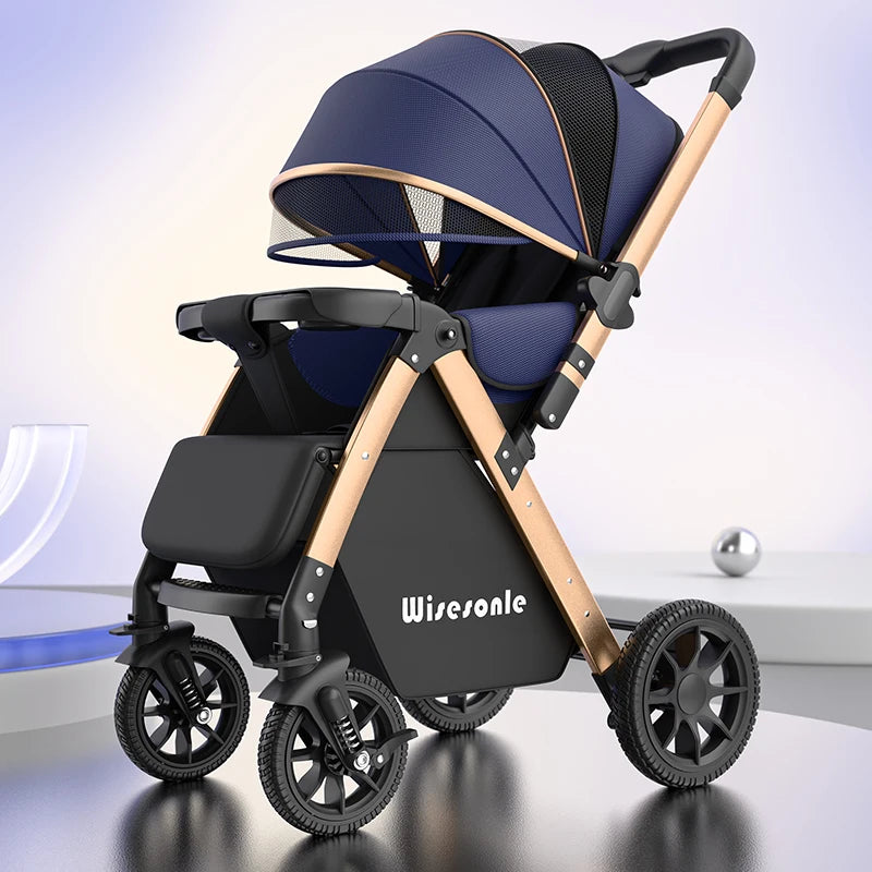 Upgraded Baby Strollers can Sit and Lie Down High Landscape Lightweight Folding Two-way Stroller Children Stroller