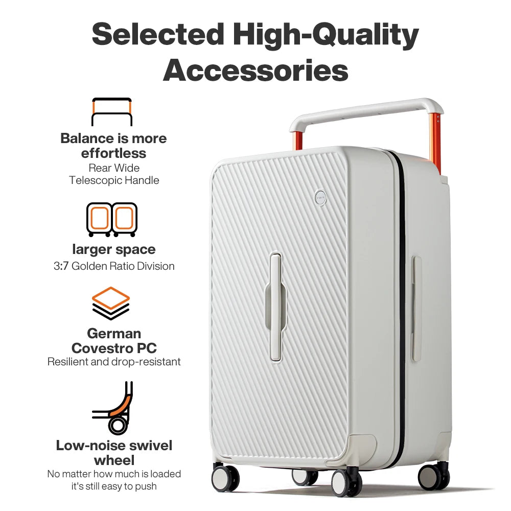 Mixi Large-Capacity Suitcase Trolley Case 26inch Checked in Hardside Rolling Wheels Luggage Wide Handle Travel Suitcases Trunk