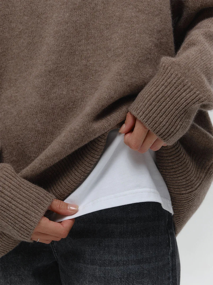 Blubelle Women’s Oversized Knit Sweater – Thick Warm O-Neck Pullover, Solid Color Casual Jumper (Autumn/Winter)