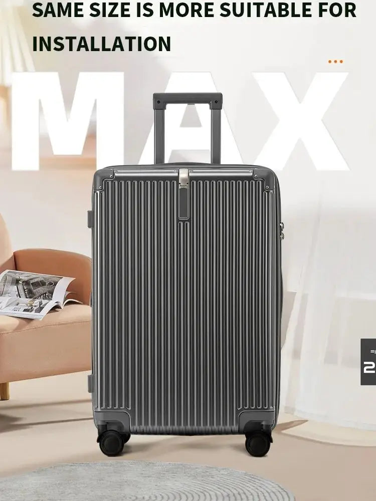 sushimu Suitcase Wide Handle Travel Suitcase Men 20 24 26 Carry-On Luggage Women PC  Trolley Case Can expand capacity