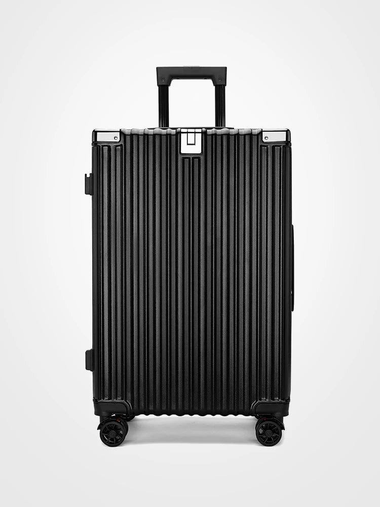 Sturdy Suitcase Aluminum Frame Trolley Case 20 Male and Female Students Universal Wheels 24 Boarding Suitcase Password Leather C