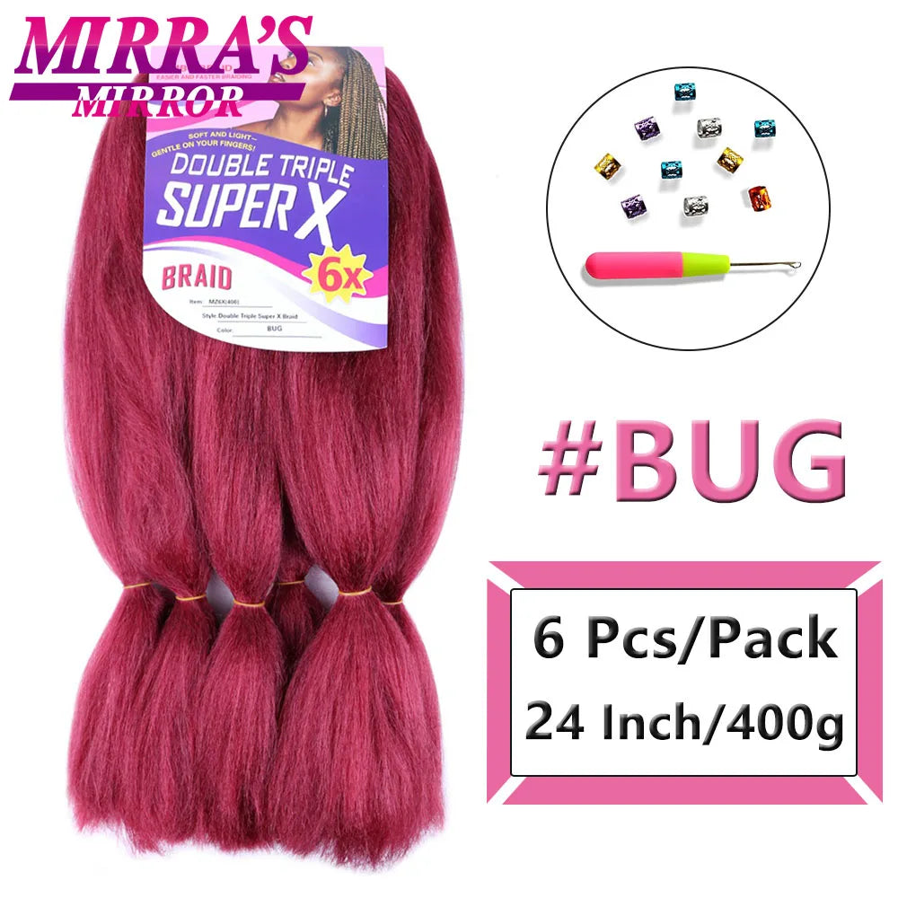 400G 24 Inch Long Jumbo Braiding Hair Super X Synthetic Jumbo Hair Extensions For Braiding African Twist Box Braids Blue Ombre