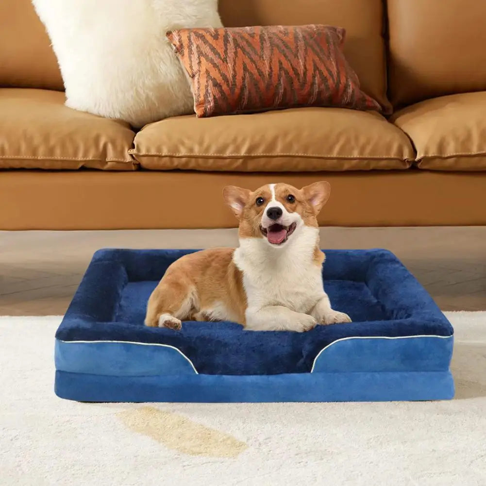 Orthopedic Large Dog Bed Sofa Dog Rest Sleep Bolster Nest With Removable Cover Washable Cotton Filling Soft Pet Couch
