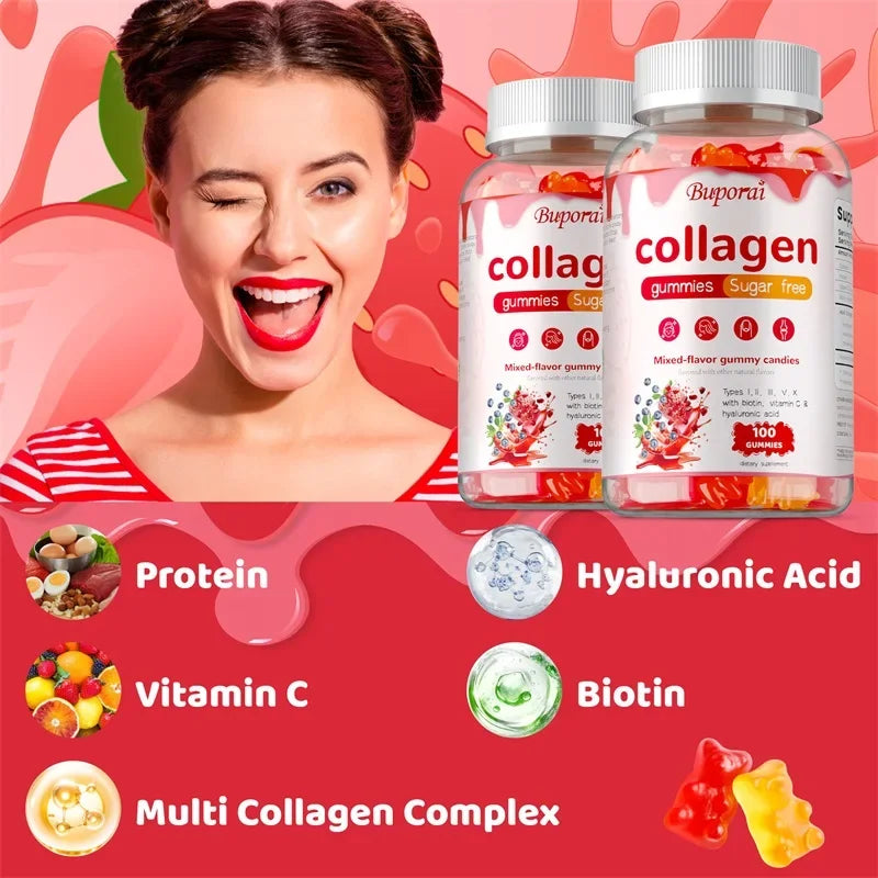 Pslalae Multi-Collagen Gummies — Hair, Skin, Nails & Joint Support (Sugar-Free)