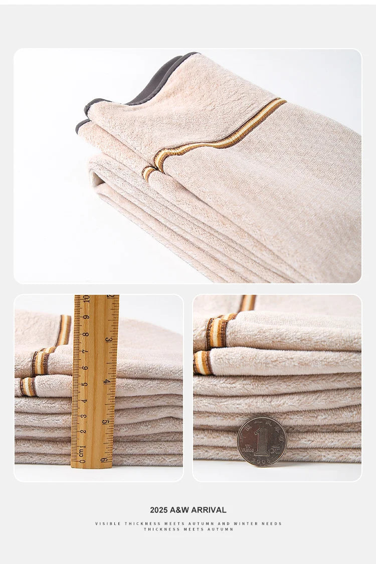 BIVIGAOS Snowflake Velvet Warm Sharkskin Leggings — Fleece-Lined High-Waist Winter Pants for Women