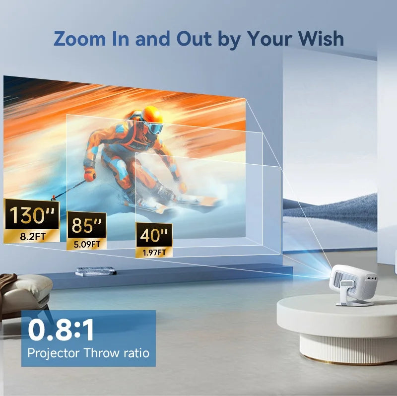 DITONG X3Plus 1080P Smart Mini Projector (600 ANSI, Wi-Fi 6, BT 5.4, Android 11)