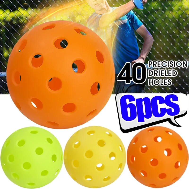Outdoor Pickleball Balls — 40-Hole Tournament Standard (74 mm, PE Material)