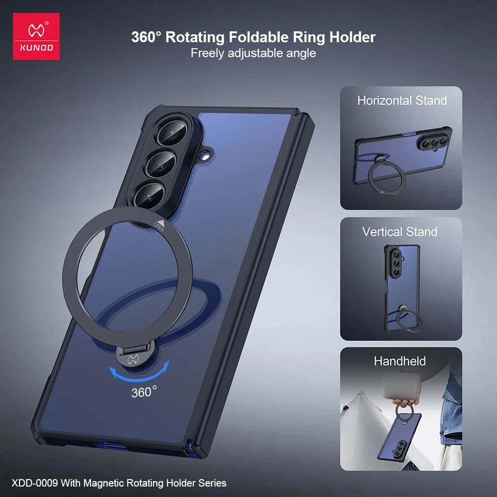 Xundd For Samsung Galaxy Z Fold 7 Case ,Airbag Shockproof Shell with Automatic Springback Hinge Protection Upgrade Half Case