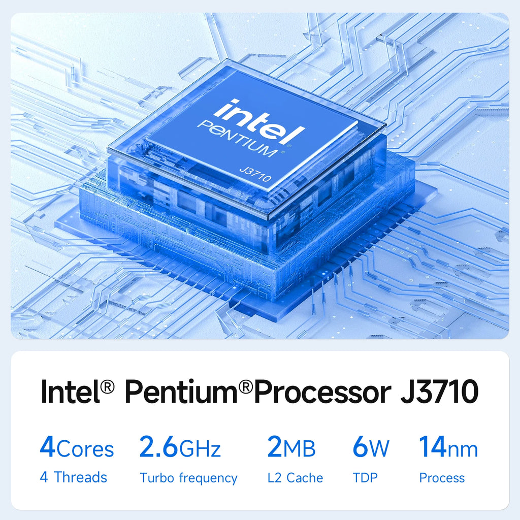 15.6″ Laptop — Intel Pentium J3710, 8GB RAM, 256GB SSD, Windows 11, FHD IPS, Wi-Fi 5, Slim Design (Dark Gray)