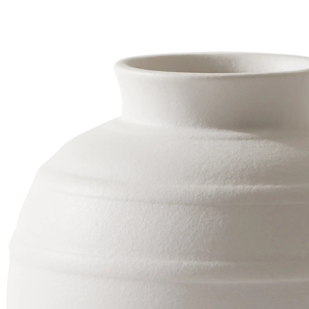 Better Homes & Gardens Textured Ribbed Ceramic Vase, 8", White