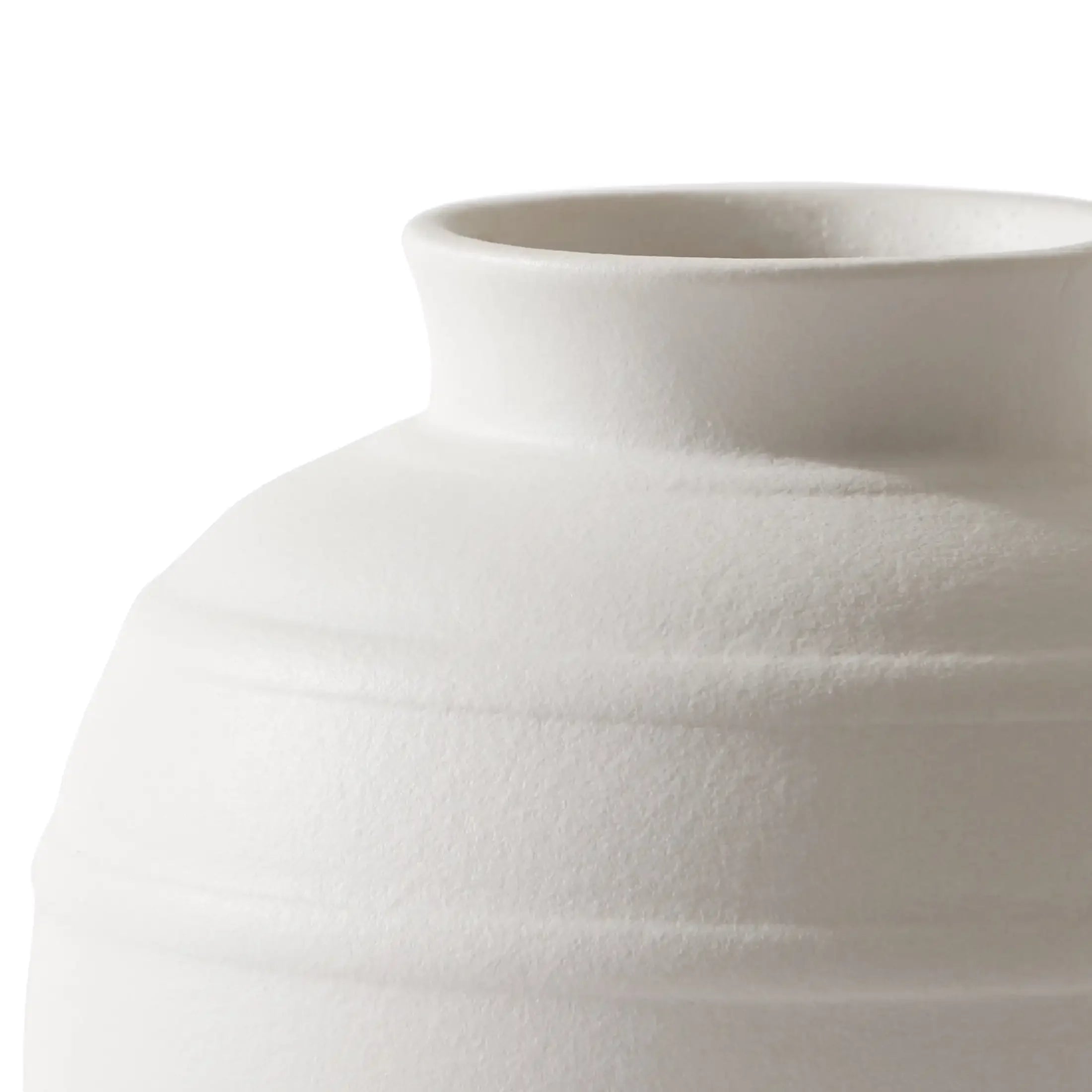 Better Homes & Gardens Textured Ribbed Ceramic Vase, 8", White