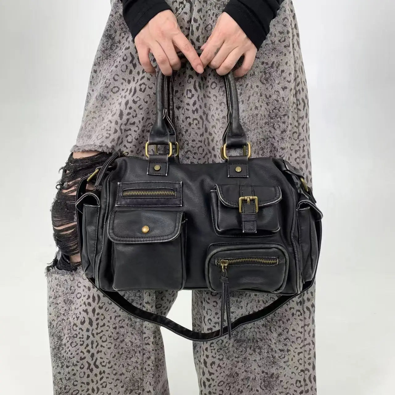 Venn Angel Women Handbags Top-handle PU Shoulder Bag Satchel Fashion Dumpling Pack Tassel Design Multi-pockets Evening Bags