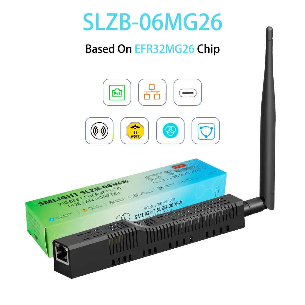SMLIGHT SLZB-06/M/P7 Zigbee 3.0 to Ethernet,USB,and WiFi gateway coordinator with PoE,works with Zigbee2MQTT,Home Assistant,ZHA