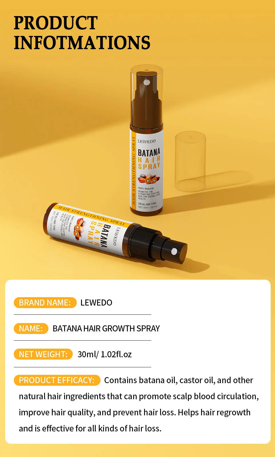 100% Pure Batana Hair Care Oil – Scalp Nourish & Anti-Breakage (30ml)